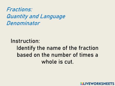 Fraction: Denominator