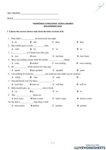 WKM worksheet