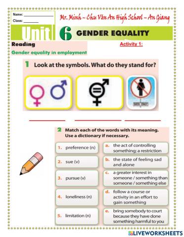 English 10 - Unit 6 - Reading Preparation