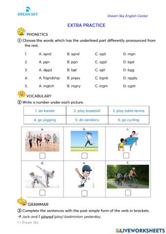 Grade 6 - Extra practice - Unit 8