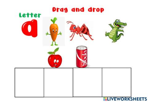 Drag and drop letter A