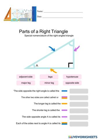Parts of a Right-angled Triangle