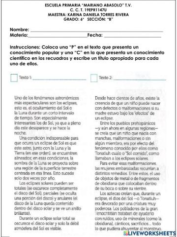 Conocimiento popular y científico