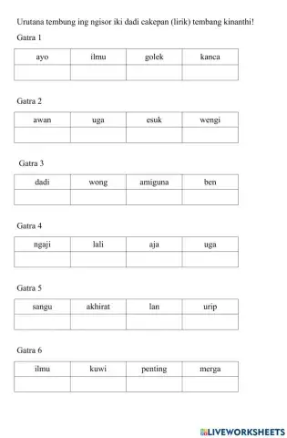 Nggawe tembang kinanthi