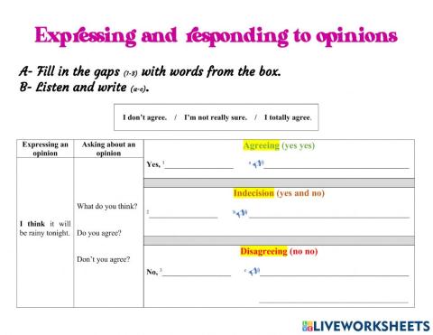 Responding to an opinion