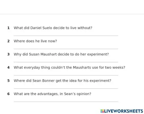 Questions on the reading