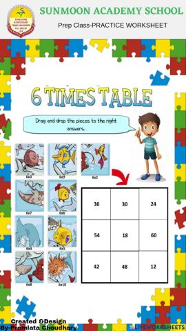 Table Times 6 with Drag & Drop