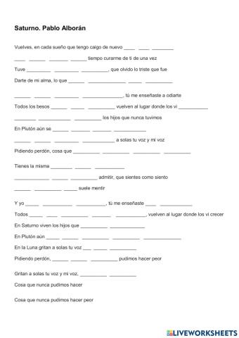 Saturno. Pablo Alborán