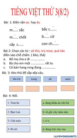 Tiếng Việt Thứ 3 ( 8-2)
