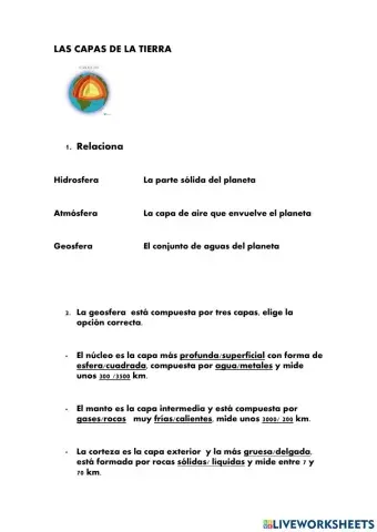 Las capas de la Tierra