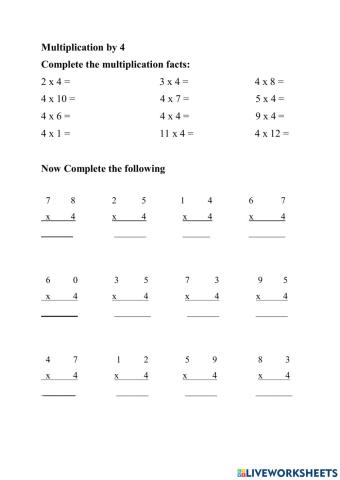 Multiplication by 4 (b)