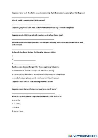 Kewafatan Nabi Muhammad dan khalifah Islam