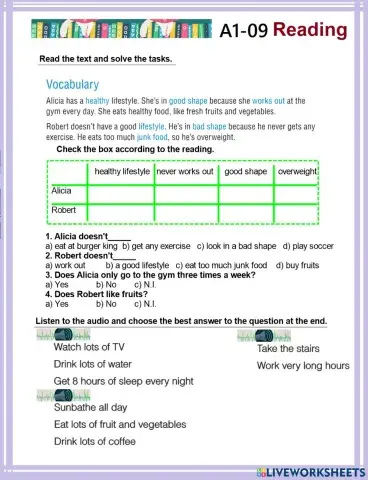 A1-09: Unit 10 Reading and Listening