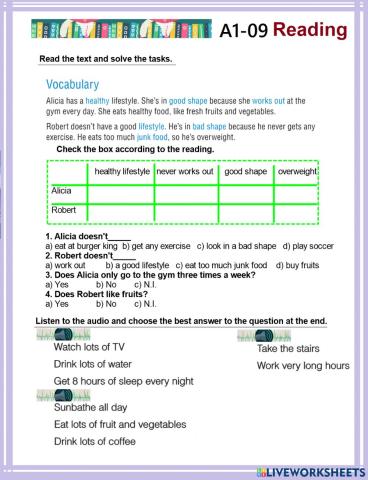 A1-09: Unit 10 Reading and Listening