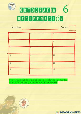 Ortografía de recuperación 6