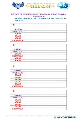 Dictado de oraciones