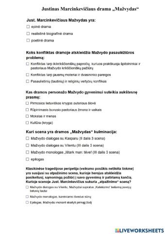 J. Marcinkevičius drama -Mažvydas-