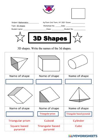 3D shapes
