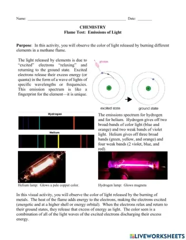 Activity Flame Test Chemistry