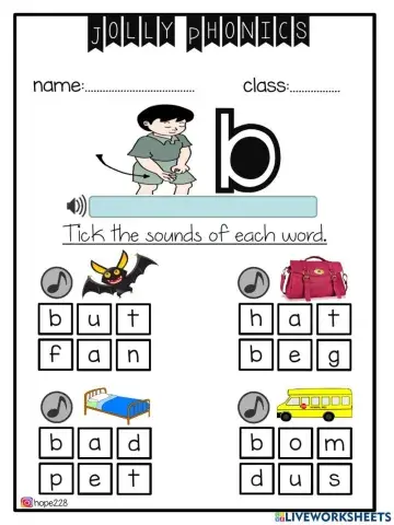 Jolly Phonics- b sound