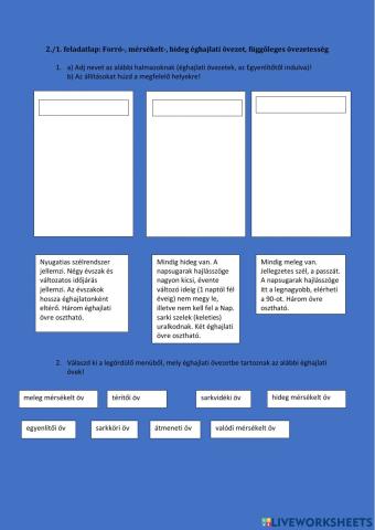 Égahjlati övezetek 1!