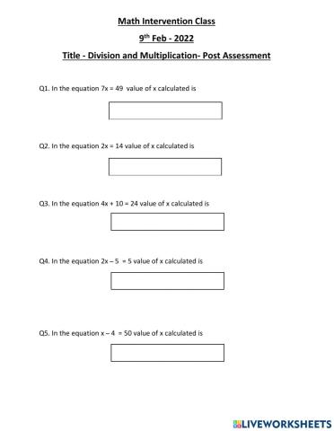 Post assessment-9th jan