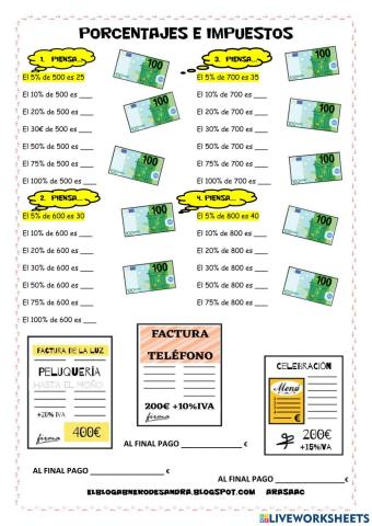 Porcentajes e impuestos