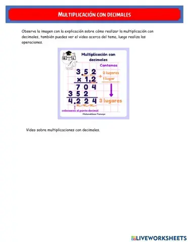 Multiplicación con decimales
