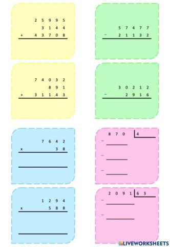 Matemáticas divisiones y multiplicaciones fáciles