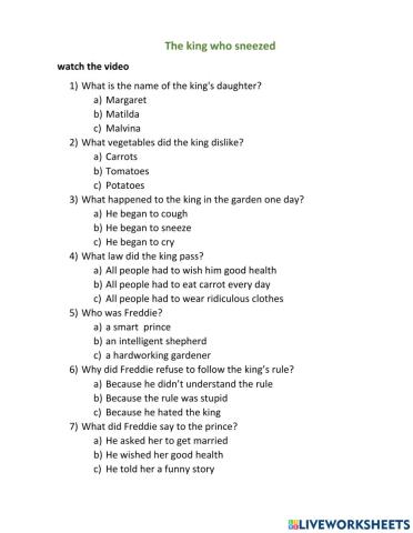 The king who sneezed