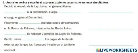 Acciones simultaneas y sucesivas.