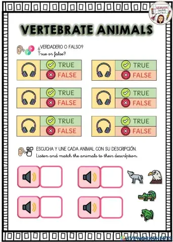 Vertebrate animals questions