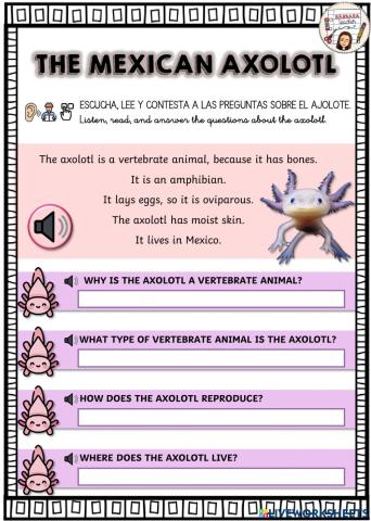 Axolotl reading comprehension