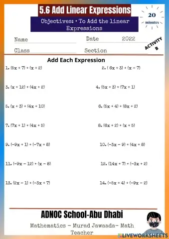 5.6 Add Linear Expression Act.B