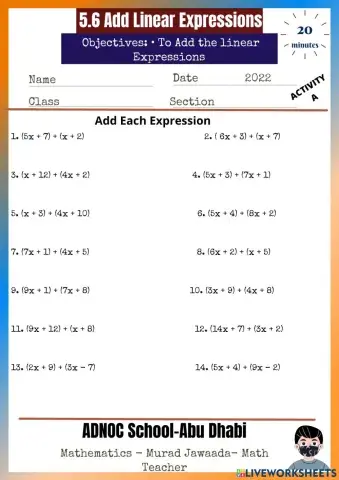 5.6 Add Linear Expression Act.A