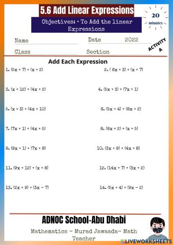 5.6 Add Linear Expression Act.A