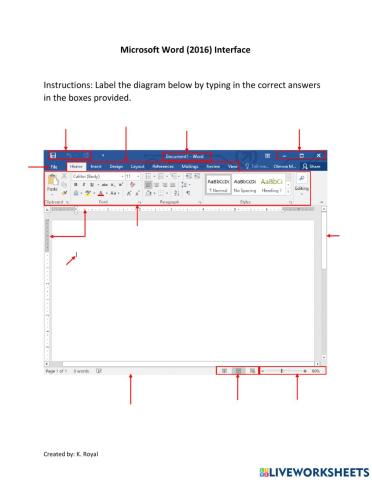Ms Word (2016) Interface
