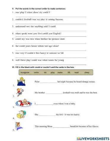 MLH6 - Unit 12 - Can, could, be able to
