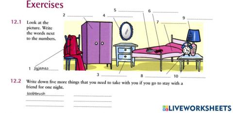 Bedroom and bathroom