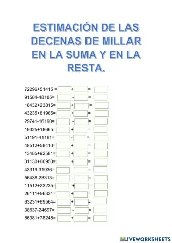 Suma decenas de millar