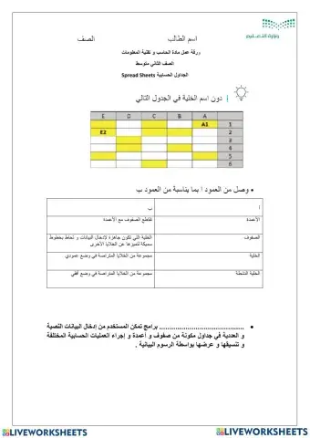 اختبار عملي ثاني متوسط