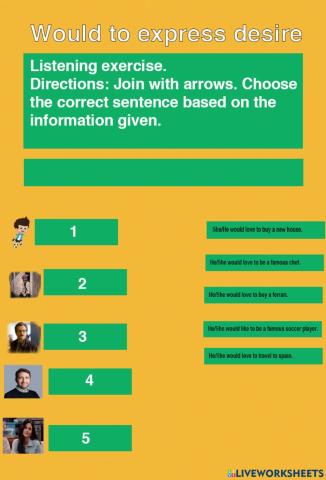 Would to express desire Listening Exercise