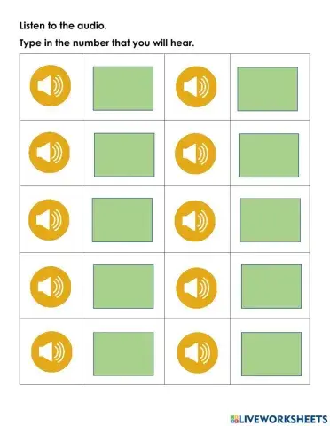 Listen and Type (Numbers 11 and 12 only)