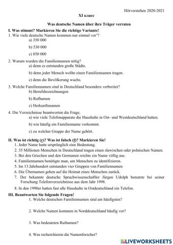 Deutscholympiade 11.Klasse Hörverstehen