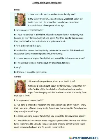 Talking about your family tree