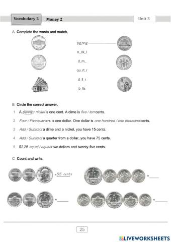 GS3 - U3 - Vocab 2 - Money
