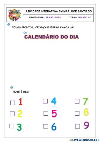 Atividade interativa educação infantil