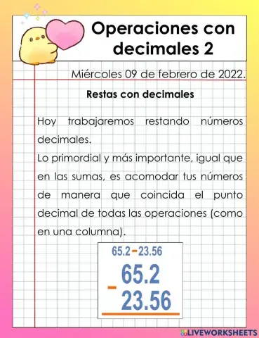 Operaciones con decimales 2.