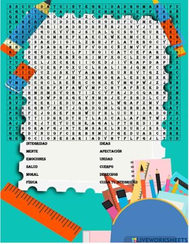 Sopa de letras integridad