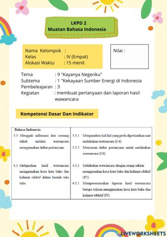 Lkpd siklus 2 bahasa indonesia